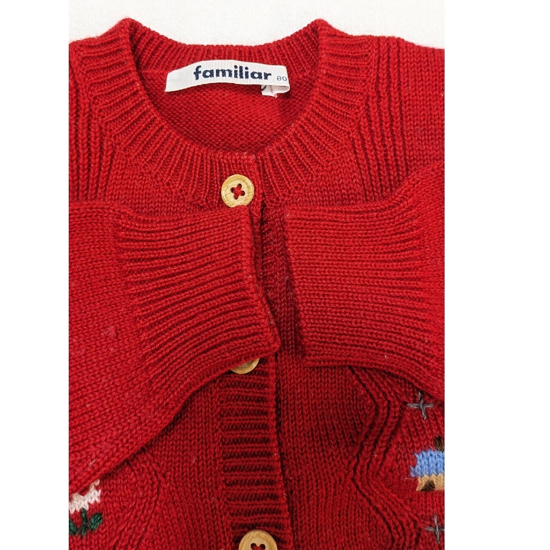 familiar - 80ファミリア長袖ニットカーディガンの通販 by Yumin's