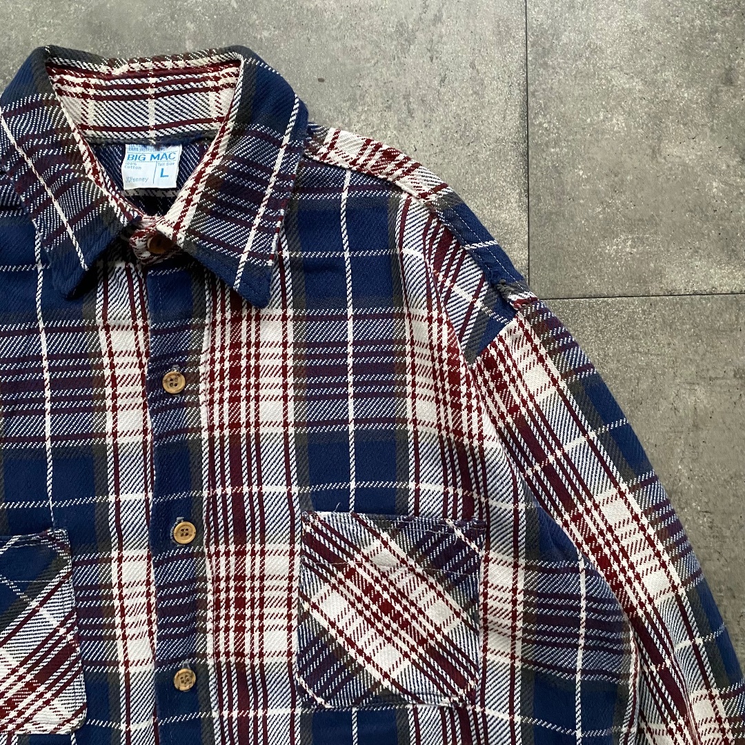 J.C.PENNEY - 70s bigmac ビックマック ヘビーネルシャツ ネイビー