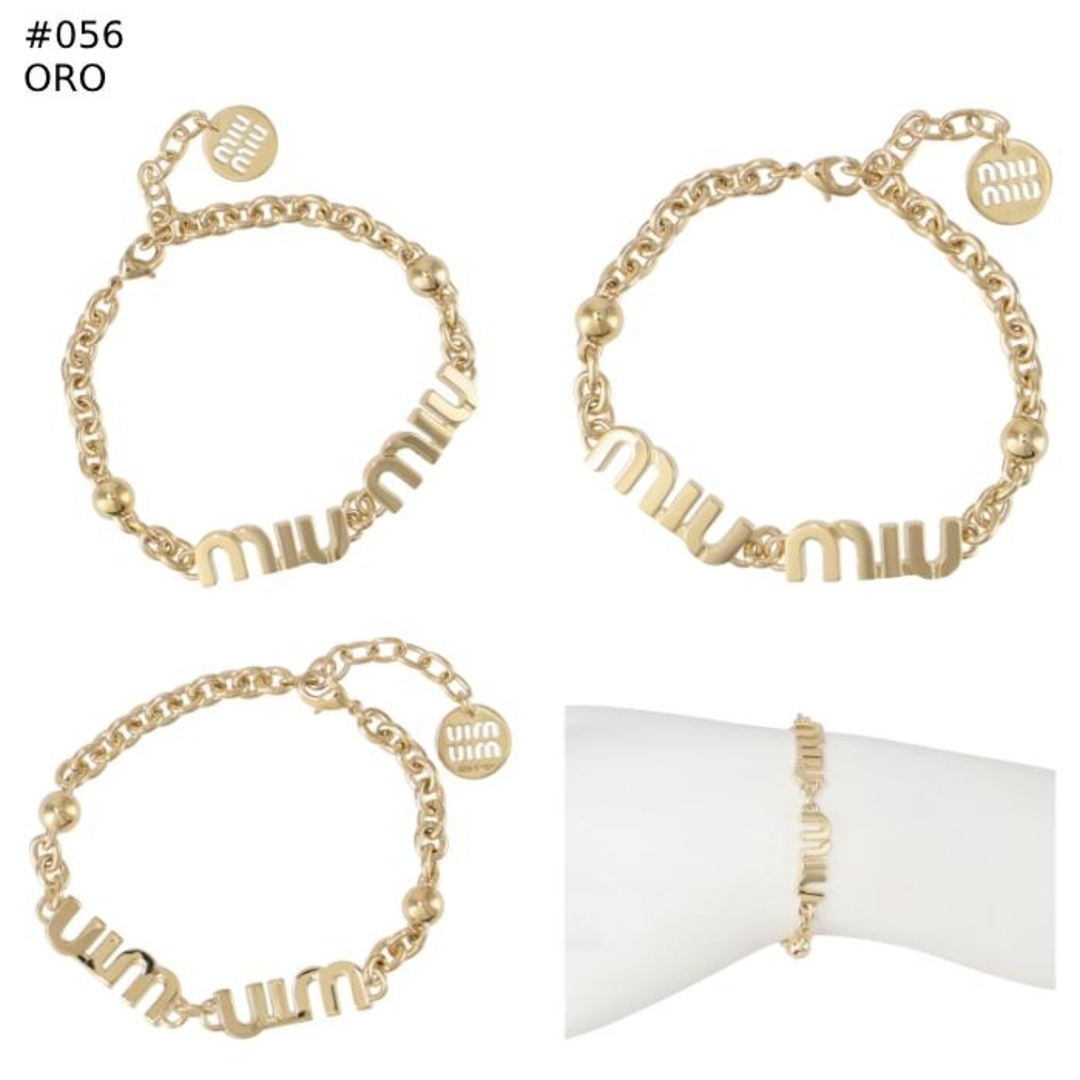 MIU MIU - ミュウミュウ MIU MIU ブレスレット チェーン ロゴ メタル
