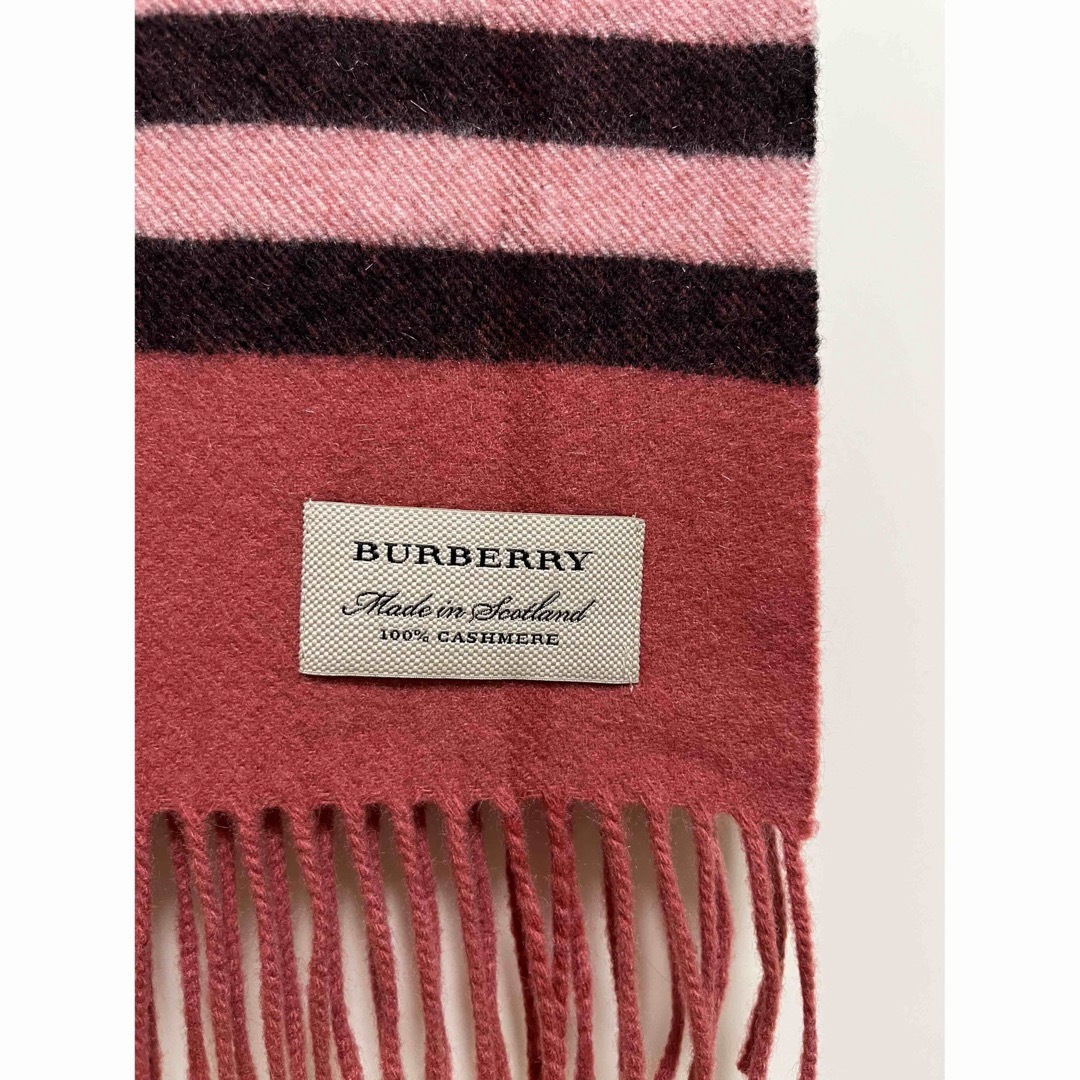 BURBERRY バーバリー マフラー カシミア100％ くすんだピンク系 【公式