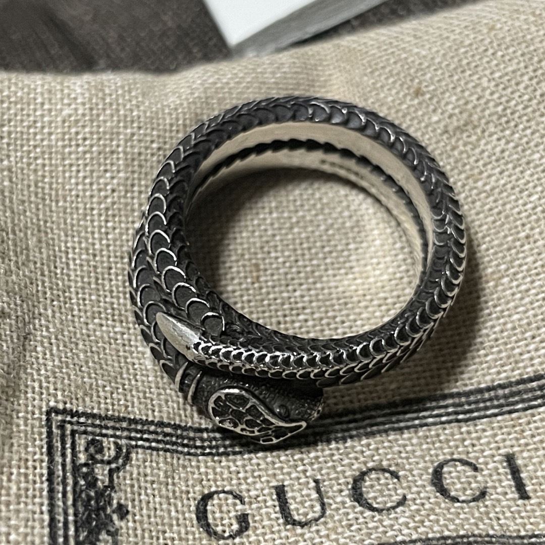 黄金サイズGUCCIスネークリング24表記約21号22号指輪グッチ蛇ヘビ