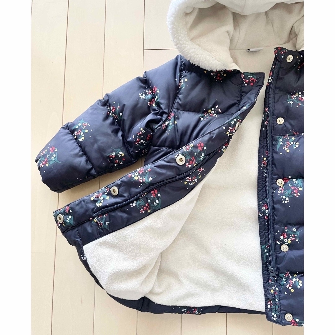 PETIT BATEAU - PETIT BATEAU 花柄 中綿フードジャケット アウター(24M