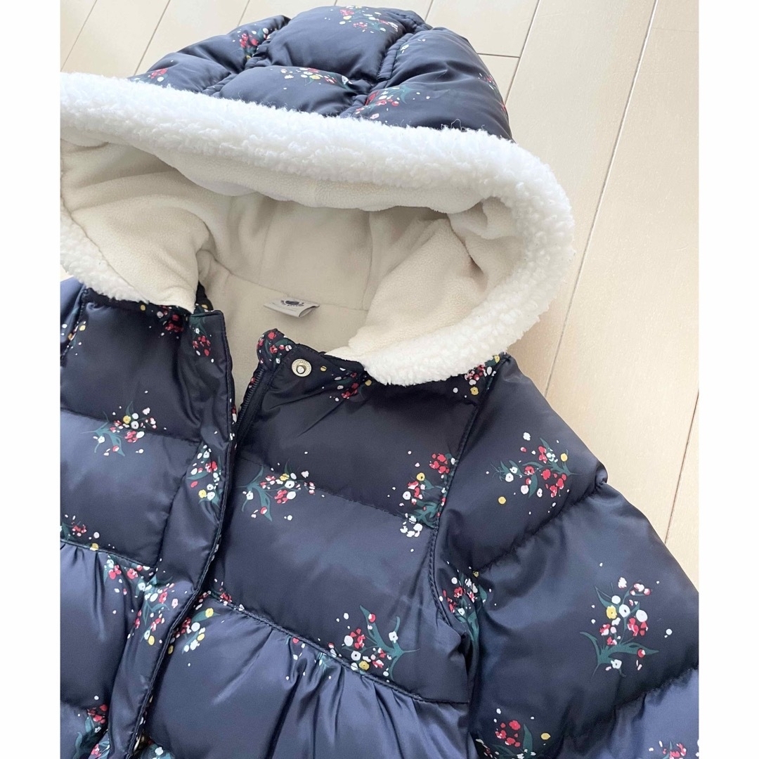 PETIT BATEAU - PETIT BATEAU 花柄 中綿フードジャケット アウター(24M