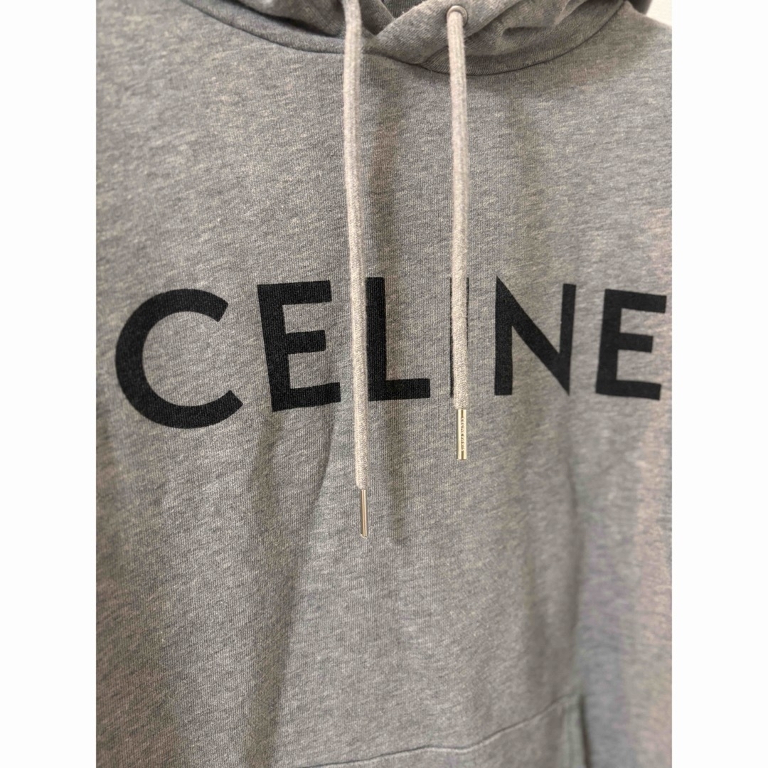 CELINE - CELINE セリーヌ パーカー グレー コットンフリースフーディ
