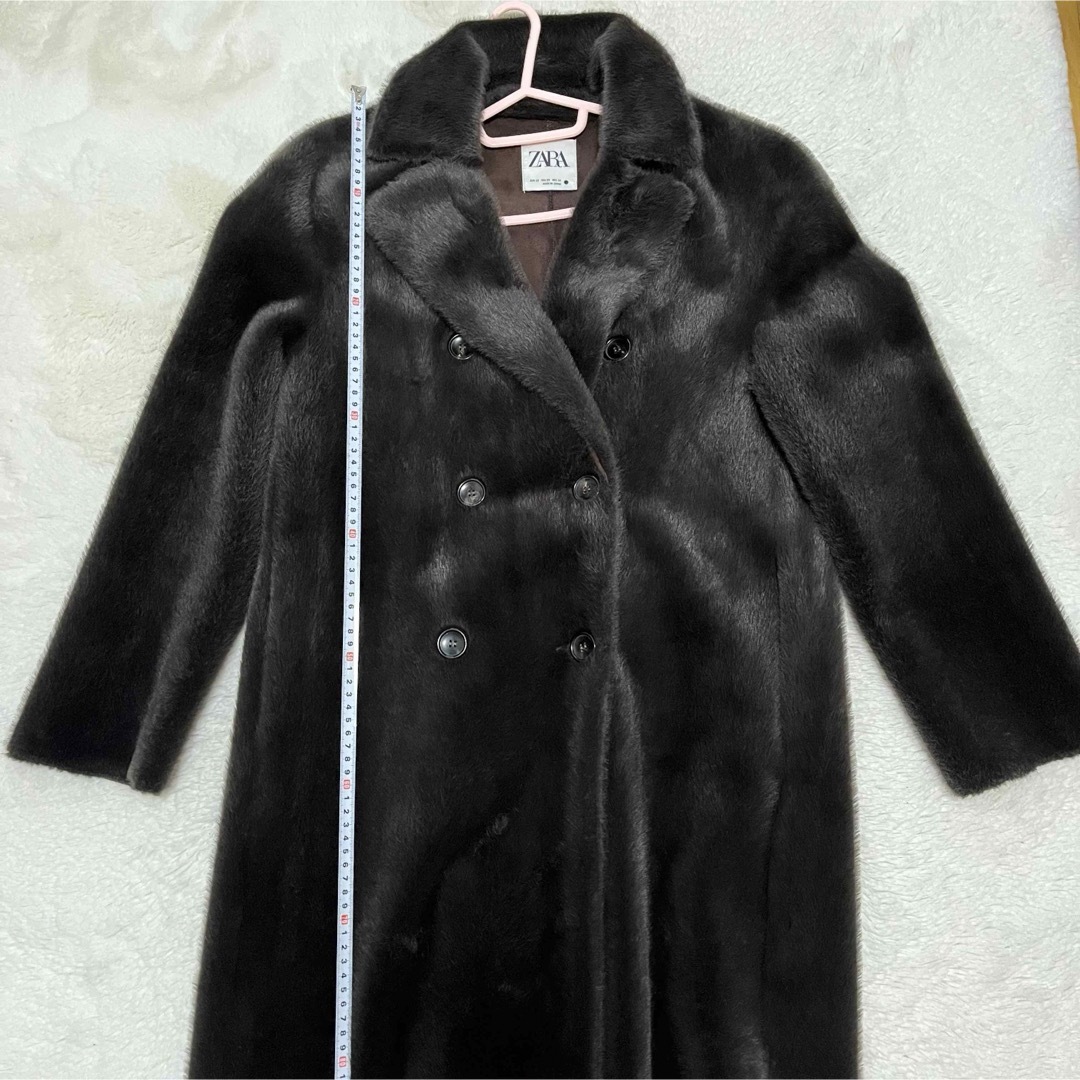 ZARA - ZARA ザラ コート ロングコート 毛皮 フェイクファー ブラウン
