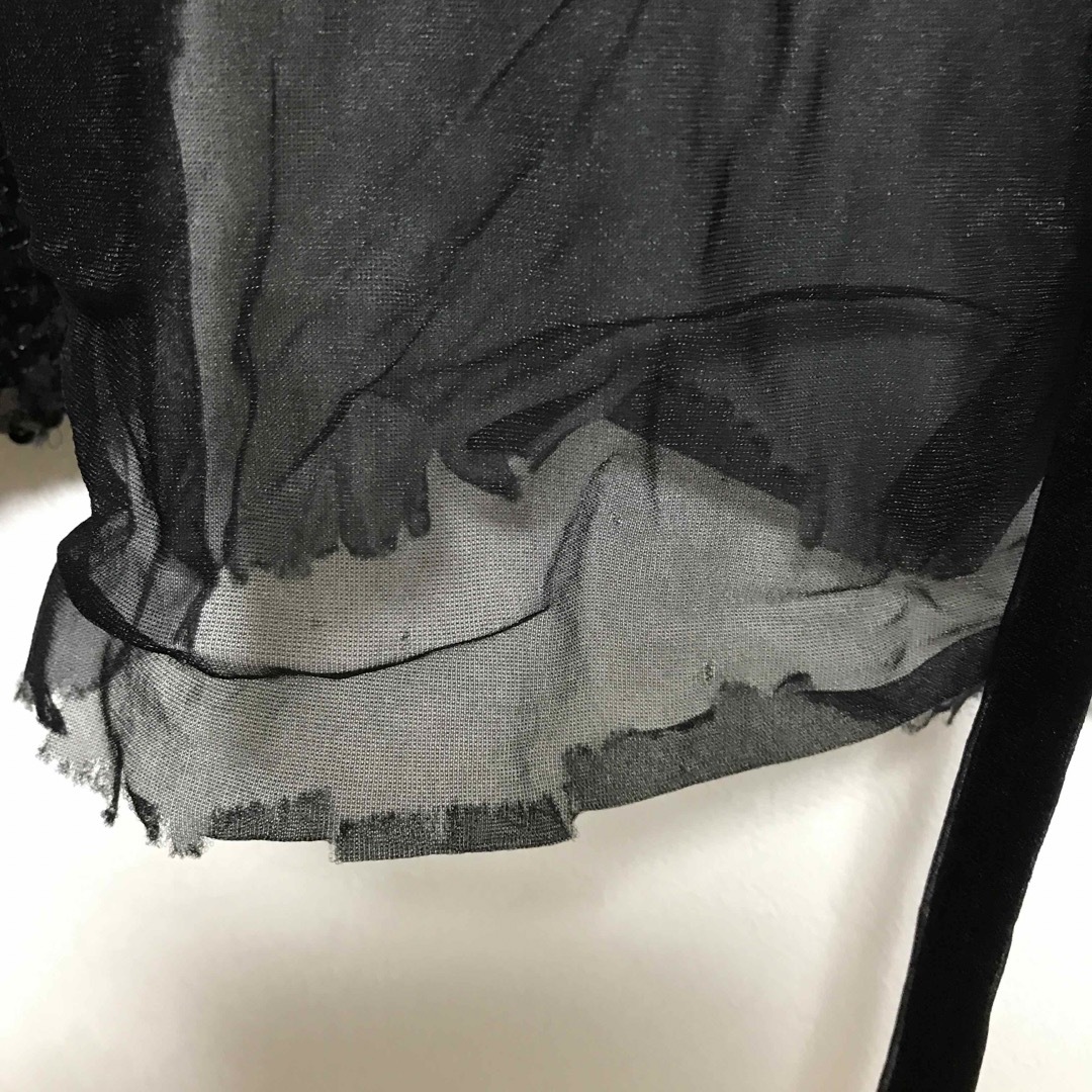 手作りダンス衣装 黒のシースルーシャツ スパンコール装飾の通販 by
