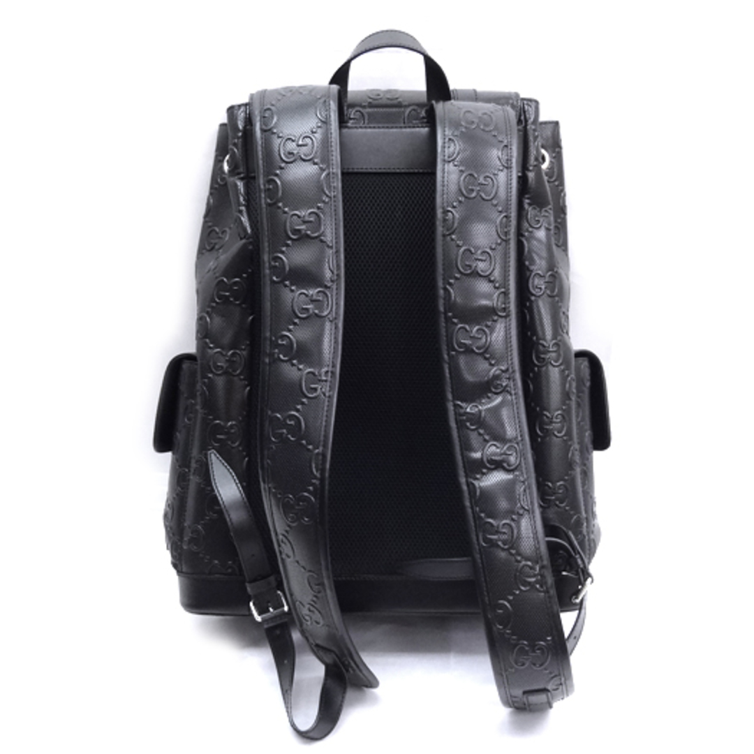 GUCCI - グッチ GGエンボス バックパック GGエンボス レザー ブラック