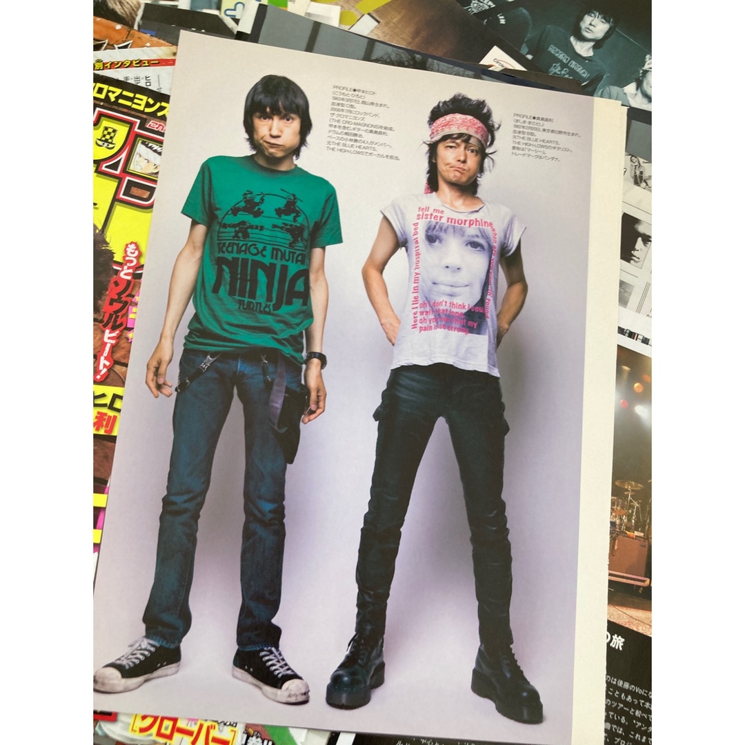 クロマニヨンズ 甲本ヒロトバイクポスター 雑誌切り抜き、フリー