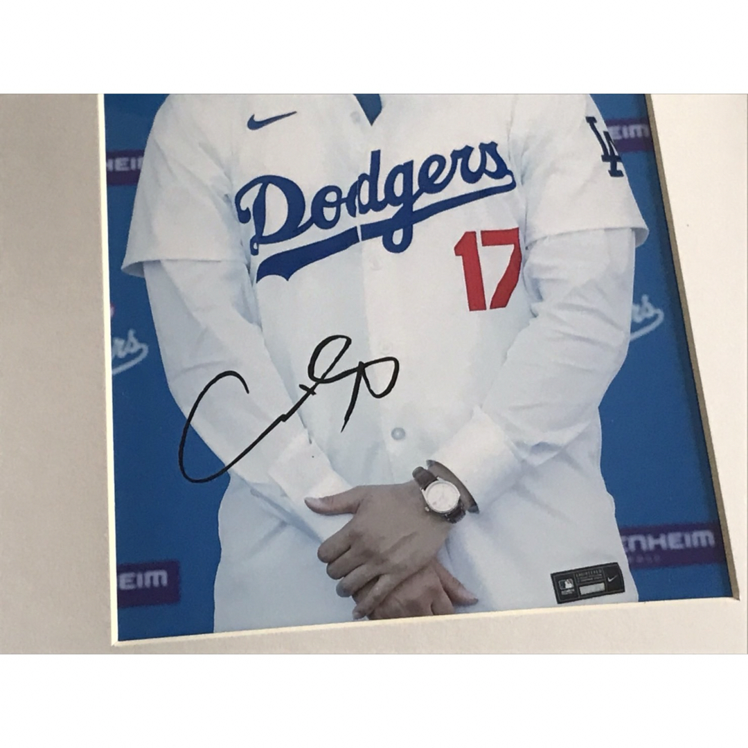 MLB ドジャース 大谷翔平 写真 サイン プリント フレーム-2の通販 by