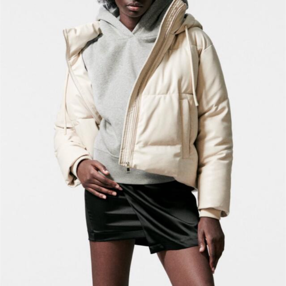 ZARA - ZARA フェイクレザーパフジャケットの通販 by a｜ザラならラクマ