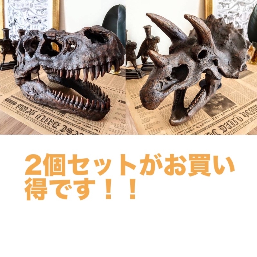 海洋堂 - トリケラトプス インテリア オブジェ 恐竜の化石