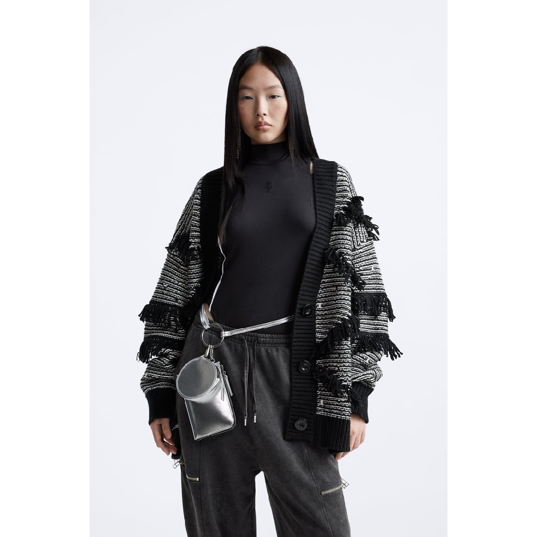 ZARA - ZARA ジャカードカーディガン フリンジX MAISON SPECIALの通販