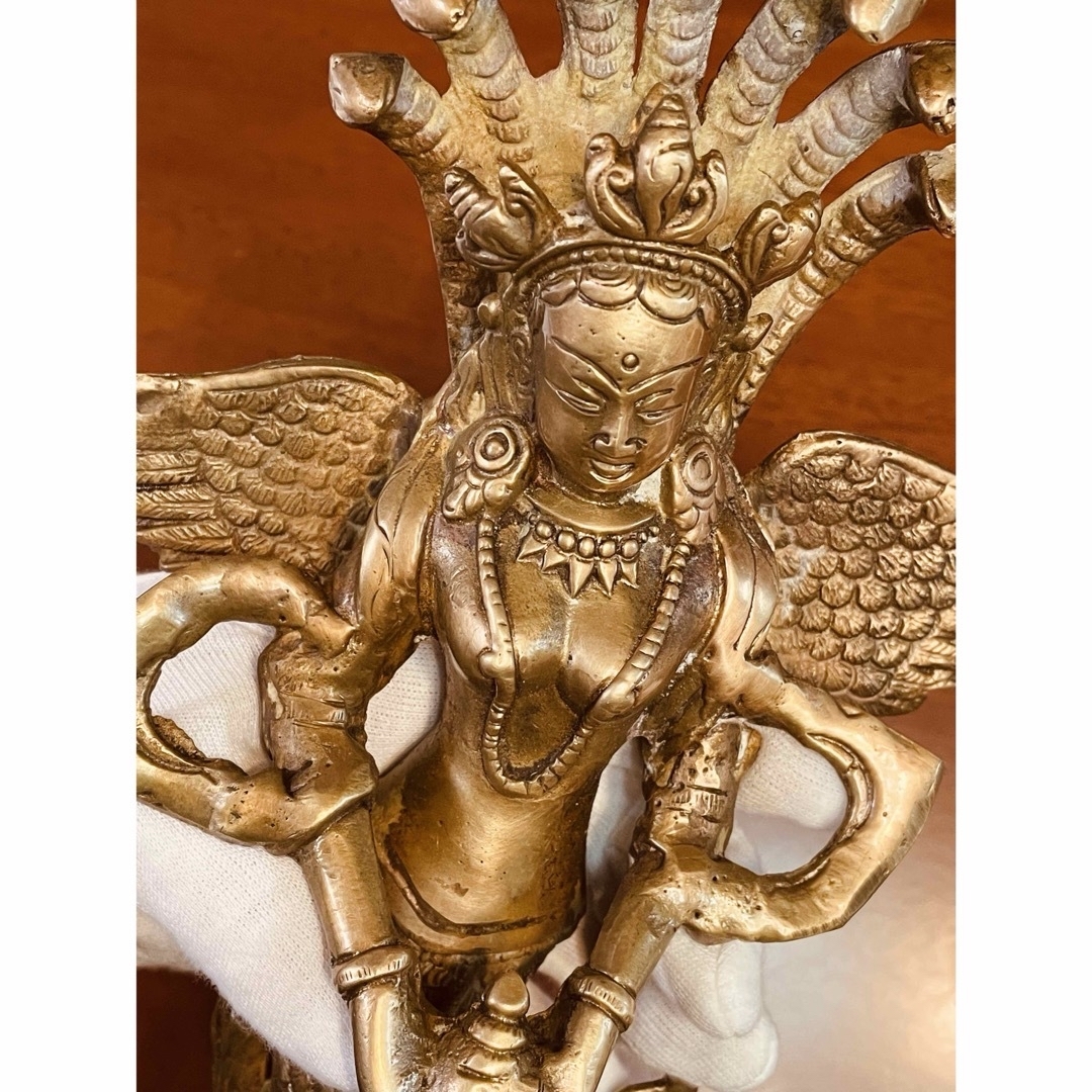 新品 送料無料 壁掛け ヒンドゥー教 ナーガ 女神 蛇神 約34.5㌢⑤の