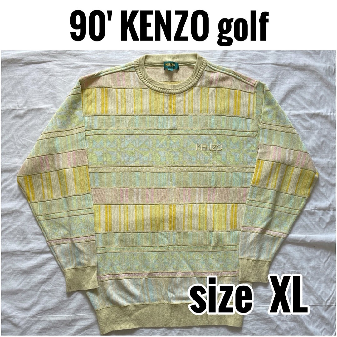 KENZO - 90' KENZO GOLF サイズ4 ケンゾー 柄物 ニット 小杉産業の通販