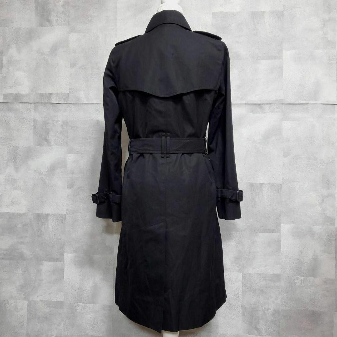 BURBERRY - M バーバリー ロング トレンチコート 黒 ウール100