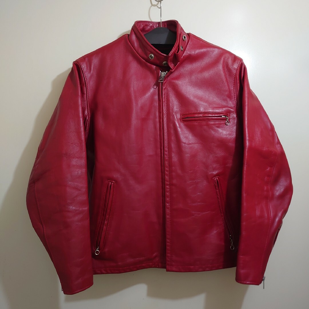 schott - ☆超美品☆Schott641 シングルライダース 赤 size38