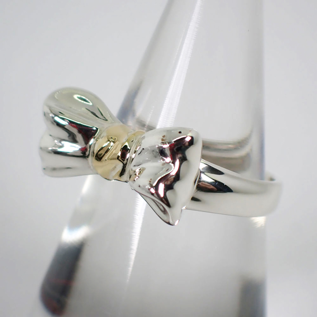 Tiffany & Co. - ティファニー 925/750 リボン コンビ リング 9号[g252