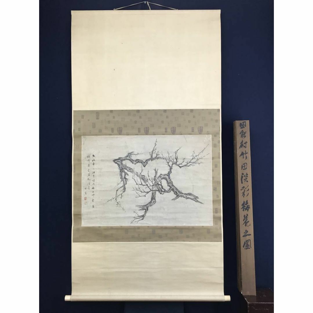 模写/田能村竹田/淡彩梅花之図/花図/梅図/掛軸☆宝船☆AE-43の通販 by