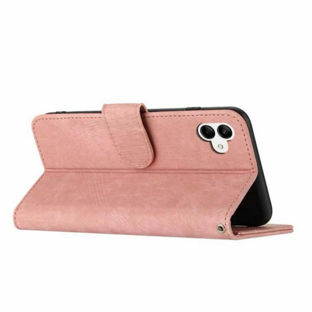 iphone15Plusケース 手帳型 携帯ケース ブック型ケース ピンク 新品の