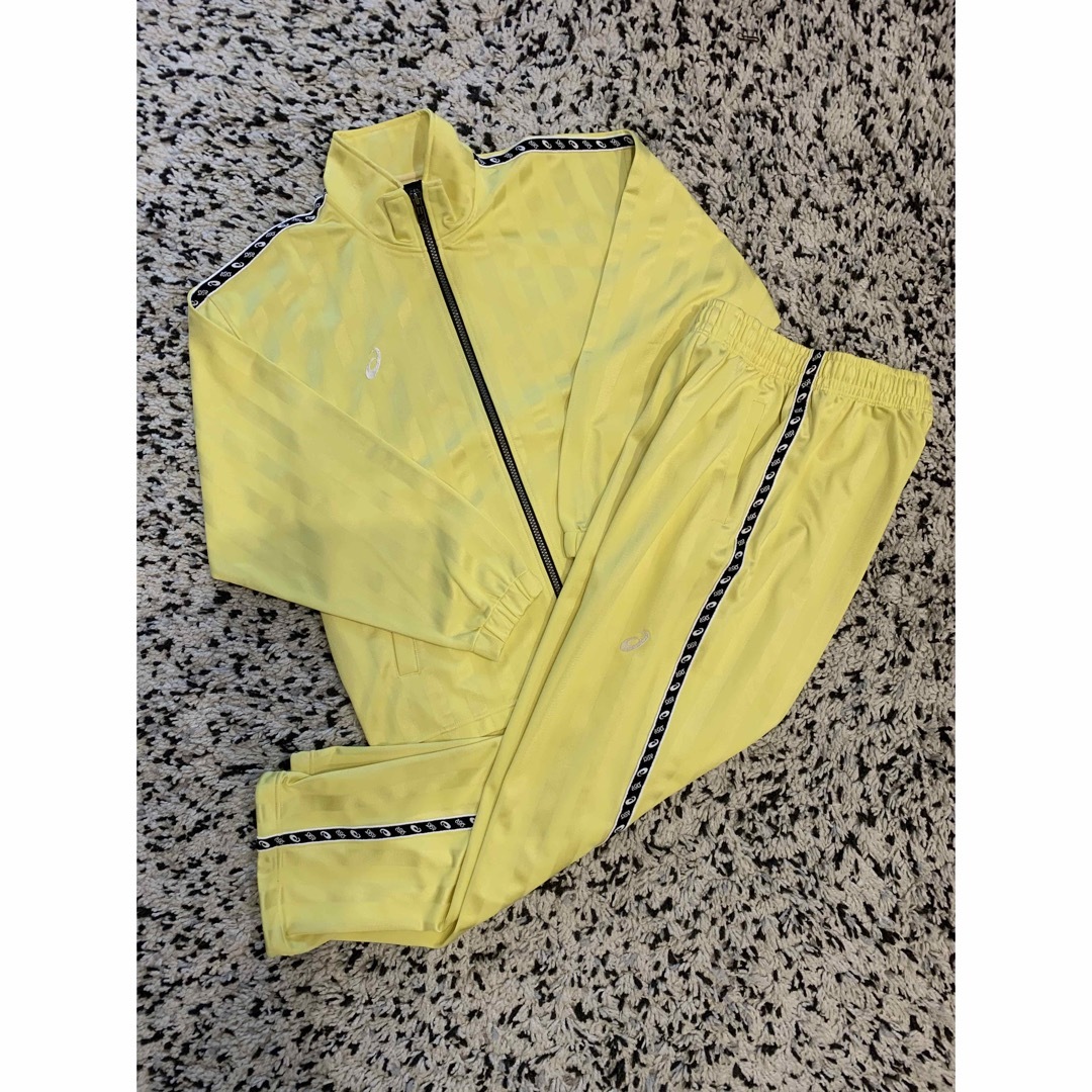 asics - asics 希少 ジャージ セットアップ 上下 イエロー 黄色の通販
