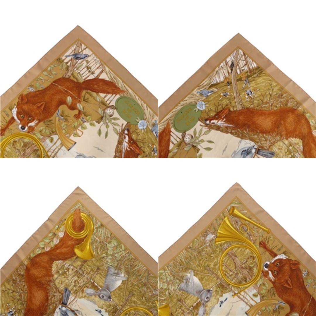 HERMES - エルメス HERMES スカーフ カレ90 CHASSE au BOIS 森の狩猟