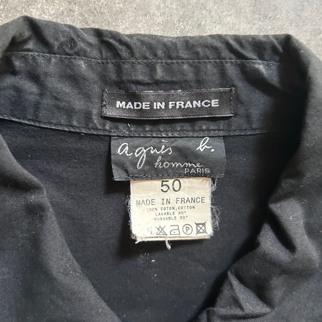 agnes b. - 90s アニエスベー シャツジャケット フランス製 ブラック