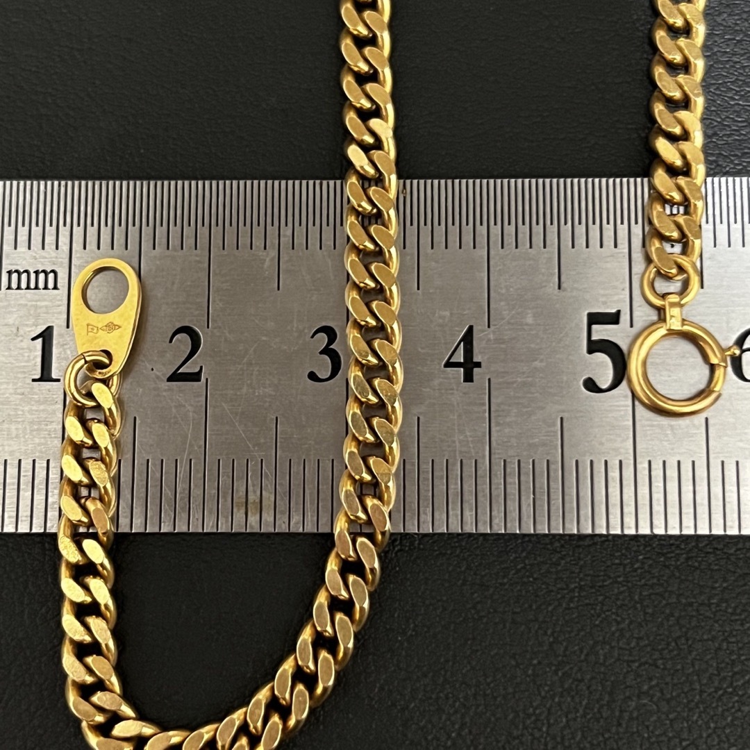 C051603)K18 YG ブレスレット ホールマーク 喜平2面シングル