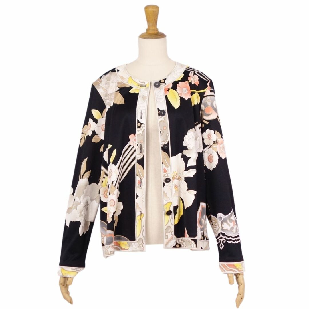 LEONARD - 美品 レオナール LEONARD FASHION ジャケット ノーカラー 花