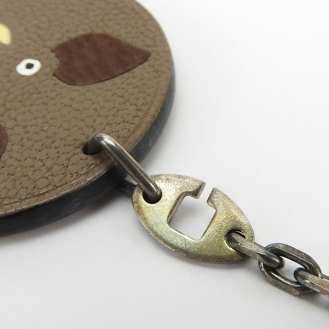 HERMES - 【中古】 エルメス バッグチャーム レザー シルバー925