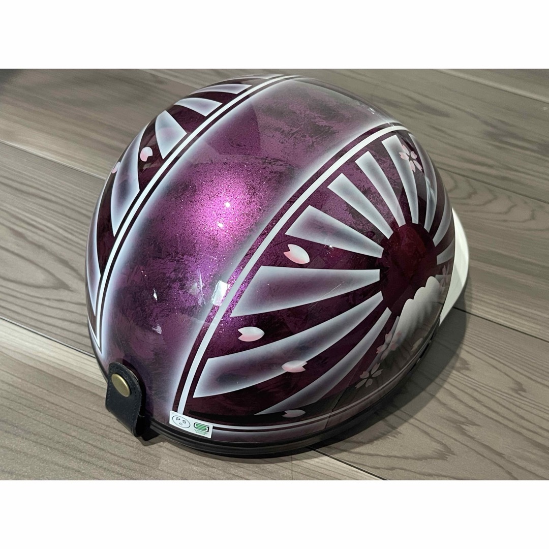 コルク半 カスタム 富士日章 三つボタン パープルゴールドラメ ぼかし 桜