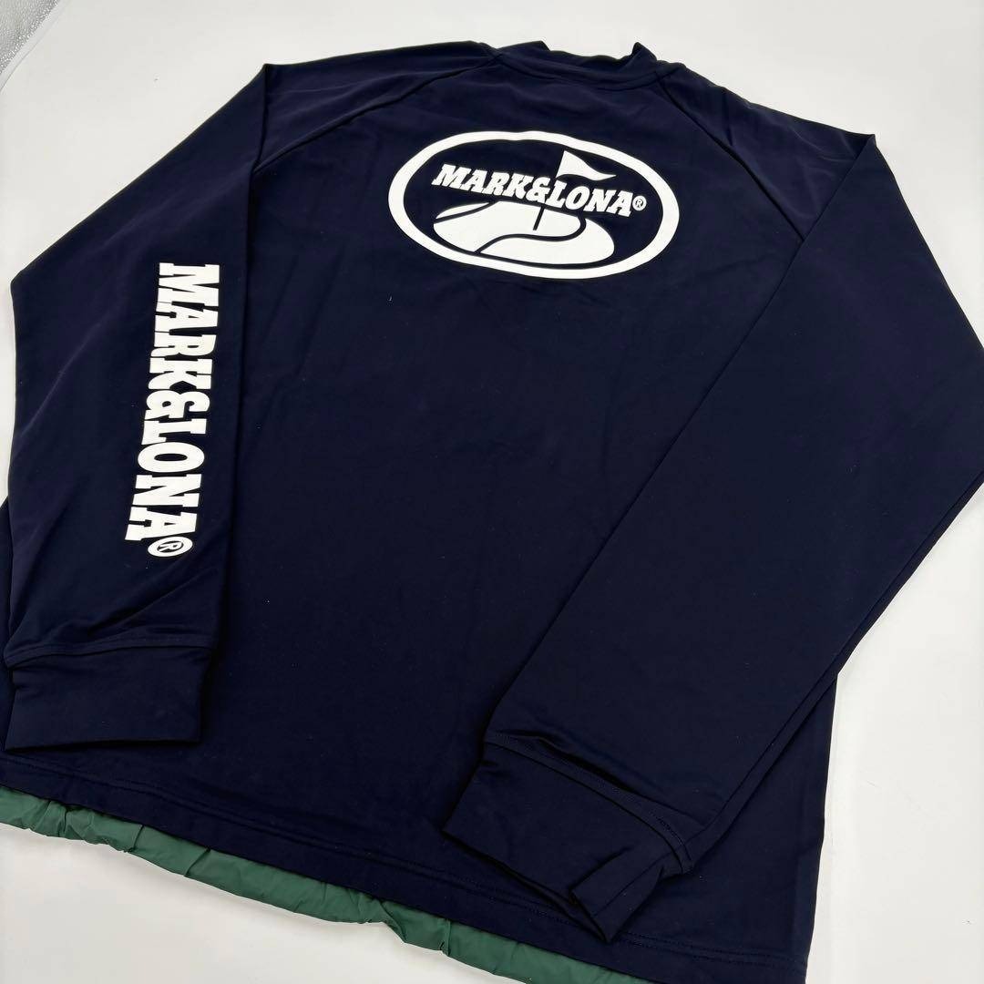 美品 MARK&LONA マーク&ロナ ハーフジップ 長袖紺 50 XL 745｜美品