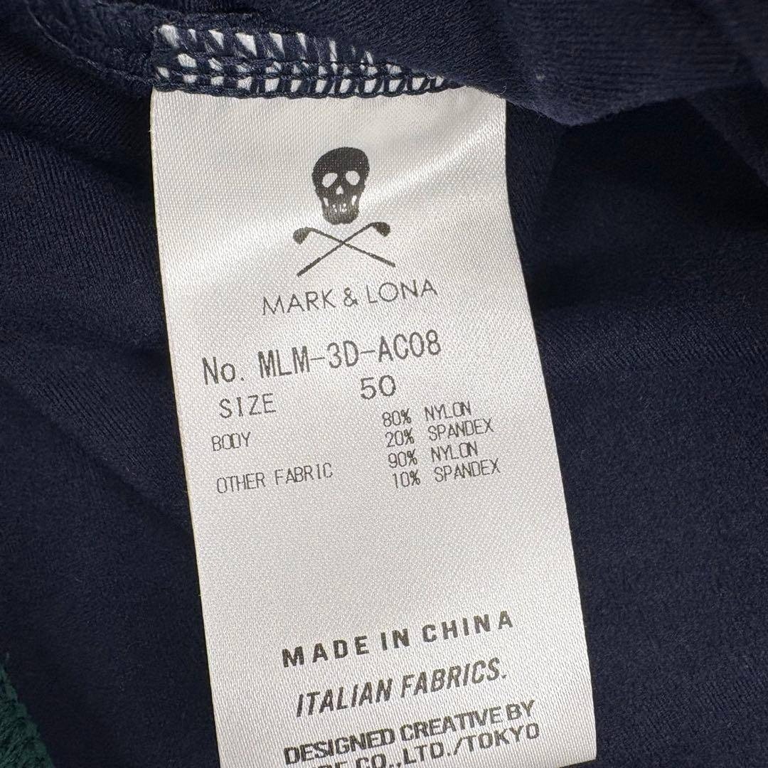 美品 MARK&LONA マーク&ロナ ハーフジップ 長袖紺 50 XL 745｜美品