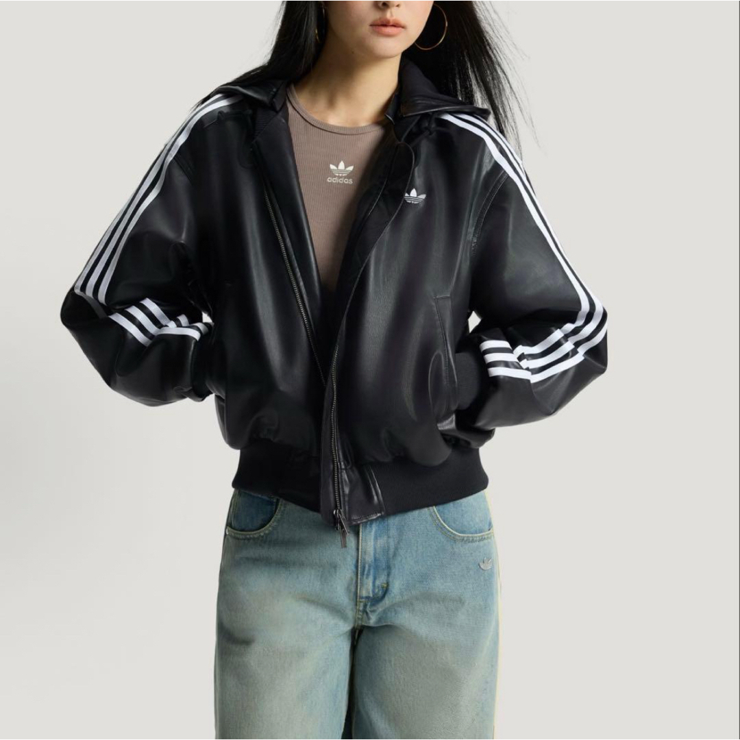 adidas Originals - 新品2XS Adidas W PLEATHER レザージャケット