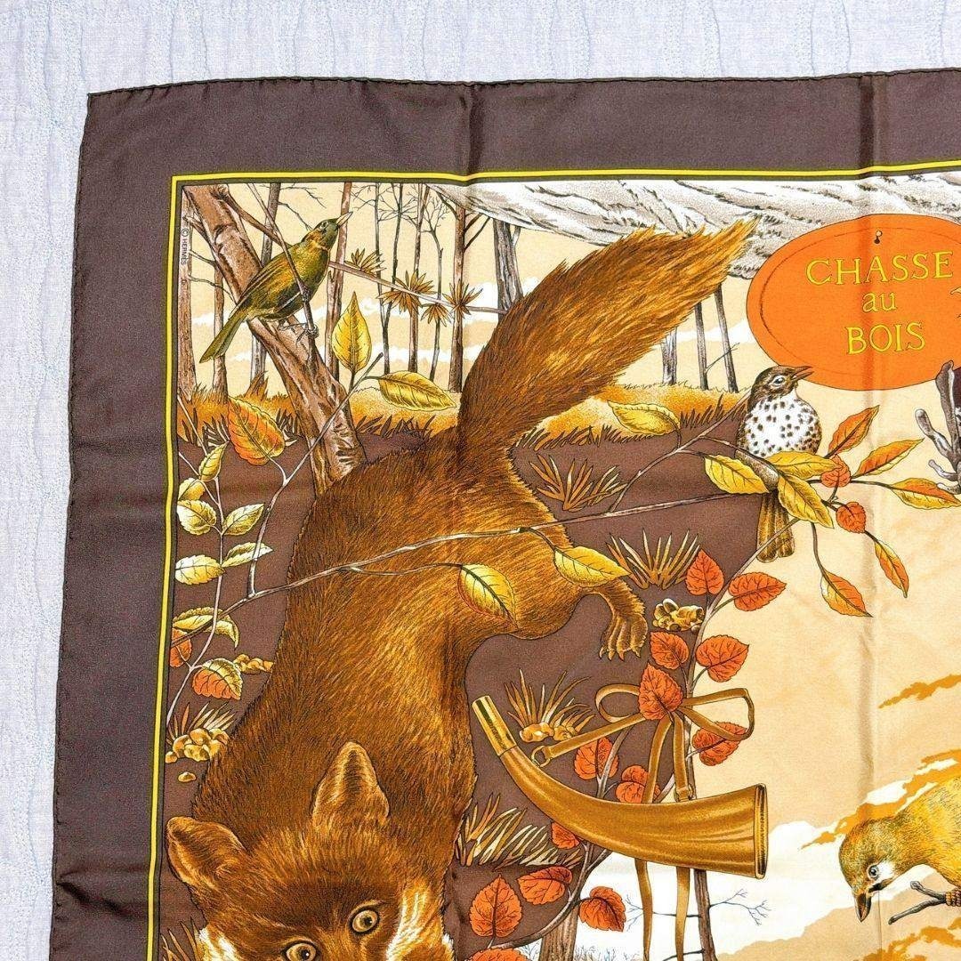 HERMES - エルメス カレ90 森の狩猟 CHASSE AU BOIS シルク スカーフの
