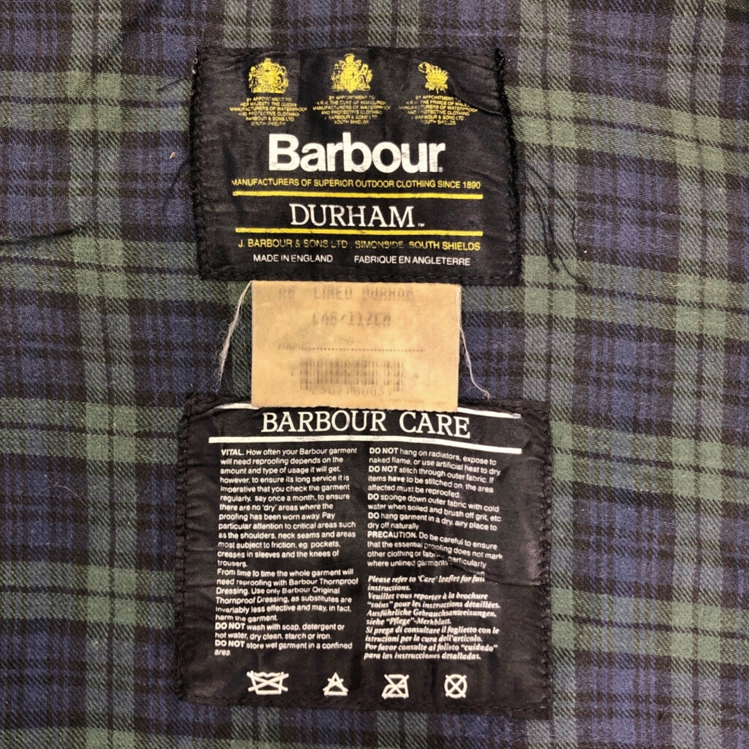 Barbour - 90年代 イングランド製 Barbour バブアー DURHAM ダラム