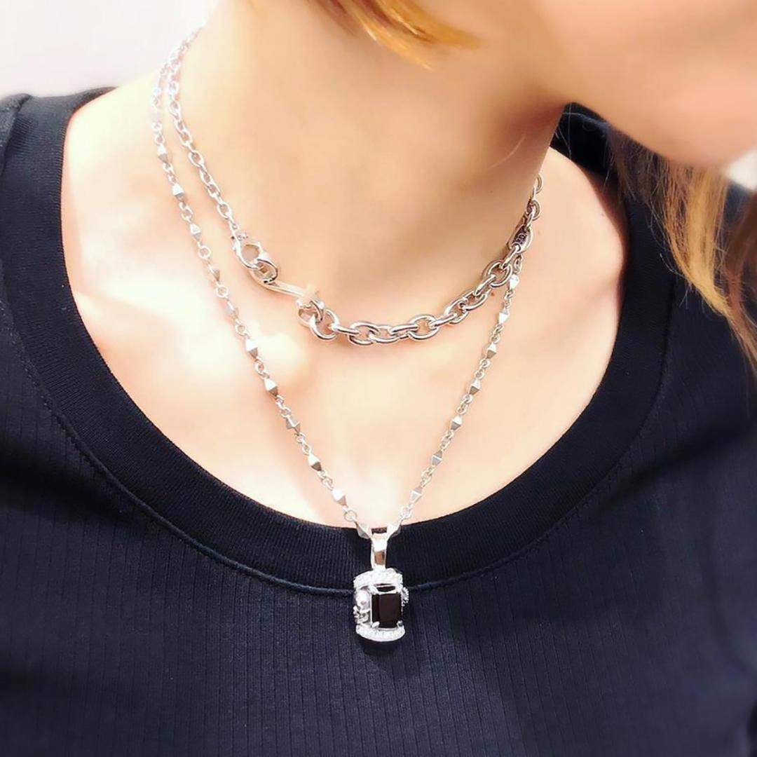 定価5万☆Justin Davis スカル・クラウンネックレス（ブラック）