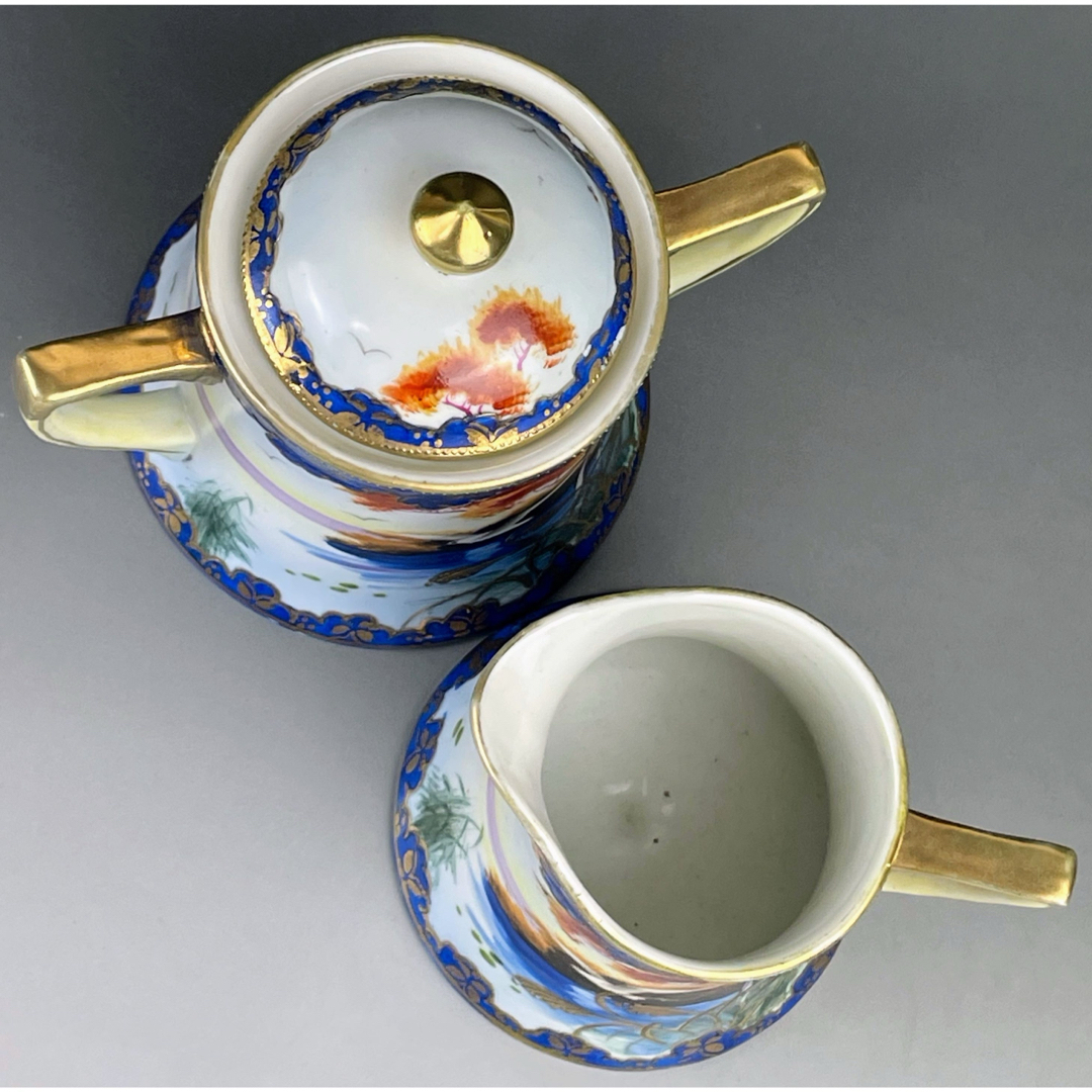 Noritake - オールドニッポン カモメ 風景図 シュガーボウル