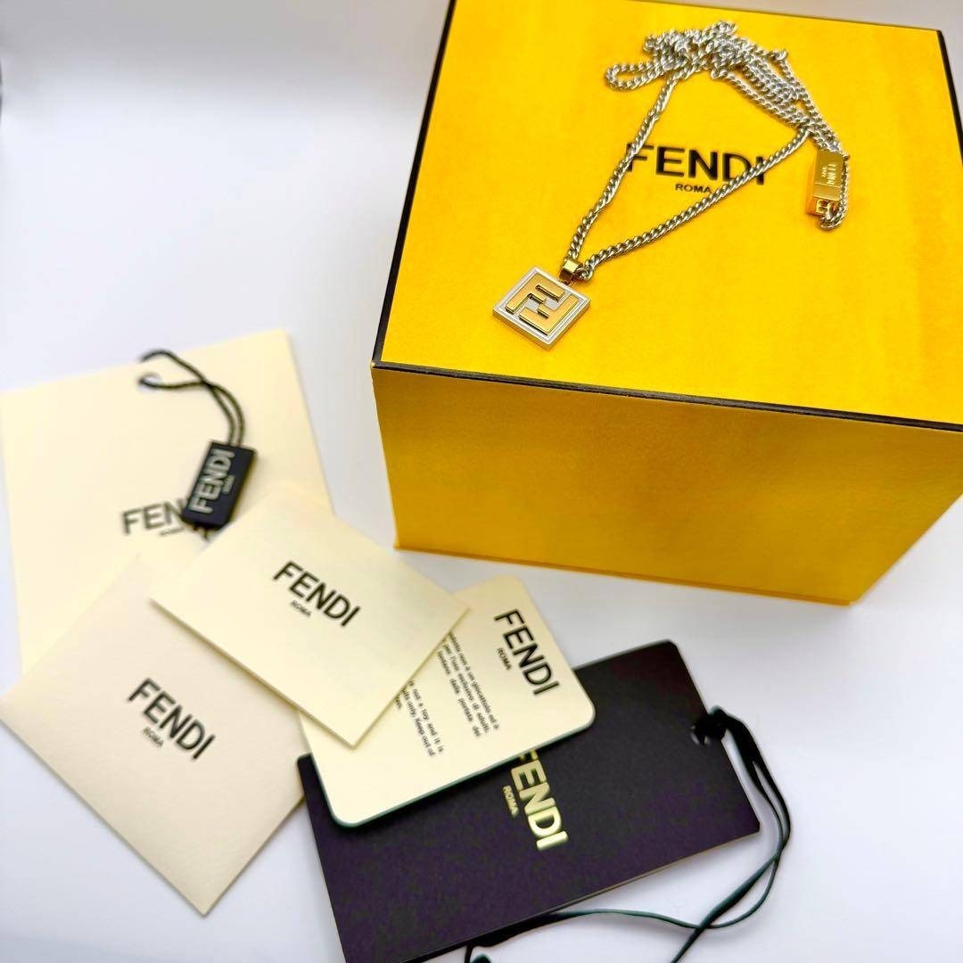 美品 FENDI 目黒蓮 着用 ネックレス FFロゴ シルバー ゴールド 現行