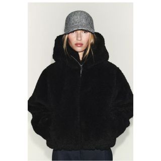 ZARA - ZARA フェイクファー フード付きジャケット コートの通販 by