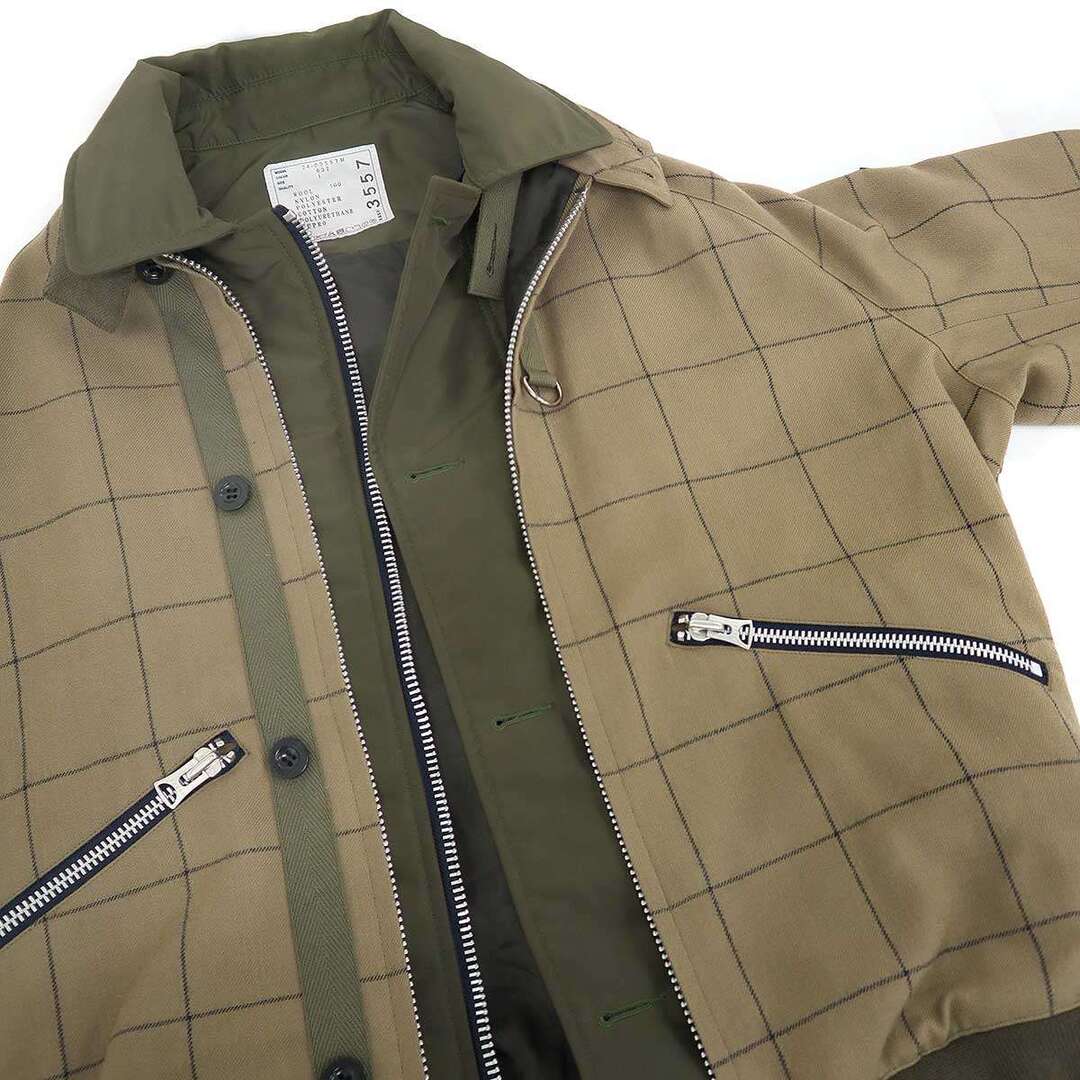 sacai - sacai サカイ 24AW Windowpane Blouson ジップアップ