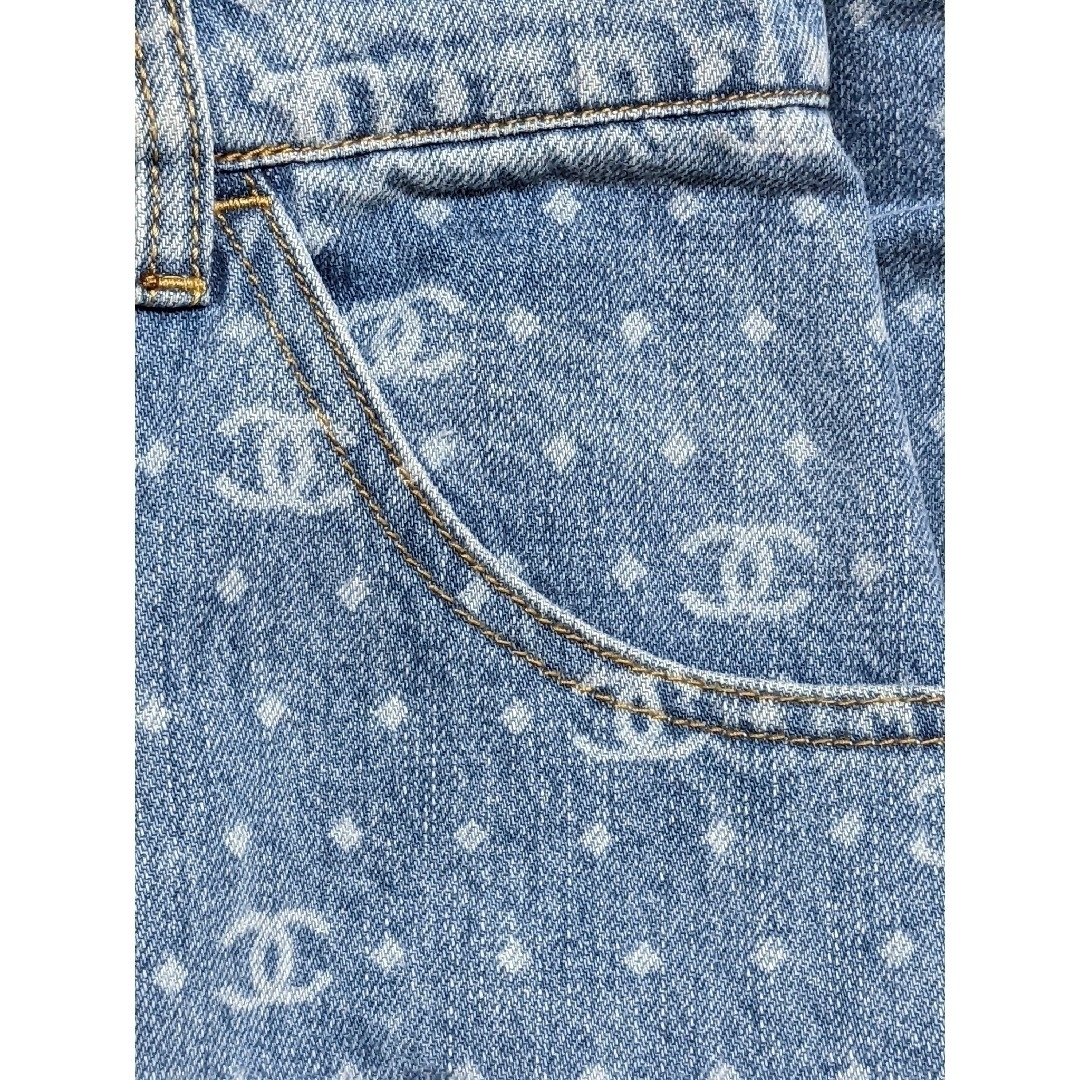 CHANEL - 入手困難 美品 CHANEL ドット柄 ワイドレッグ デニムの通販