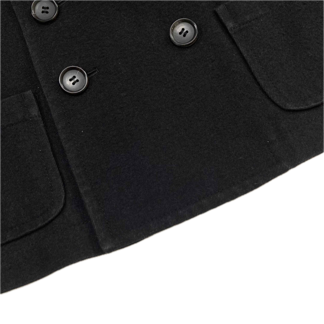 トリココムデギャルソン 16AW ウールコットン 丸襟 ダブルコート 黒S