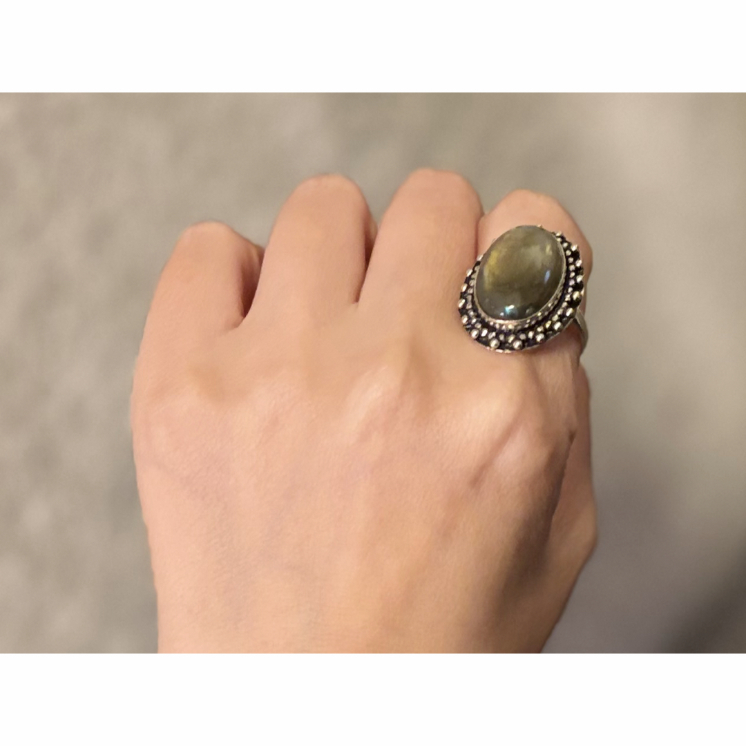 アッシュペーフランス ヴィンテージ シルバー925 ラブラドライトリング