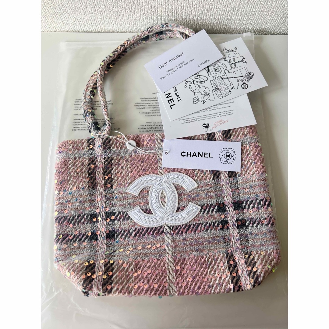CHANEL - CHANELシャネル ココマークツイードスパンコール トート