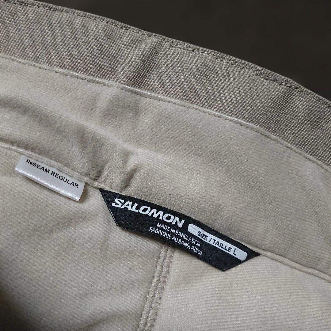 SALOMON - 送料無料【SALOMON】ベージュ無地スキーパンツ Lの通販 by