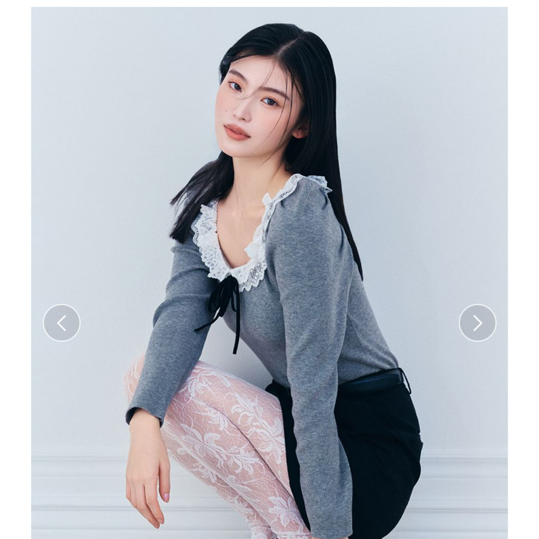 SNIDEL - 【USAGI ONLINE限定】フリルネックニットプルオーバーの通販