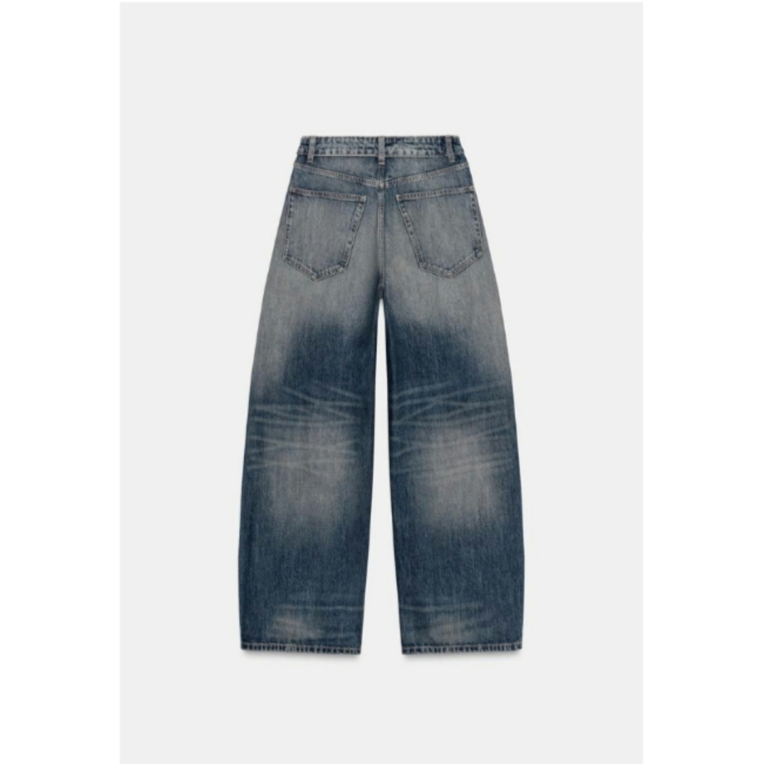 ZARA - 完売品 ZARA TRF ミッドライズ折り返しウエストデニムパンツ 34