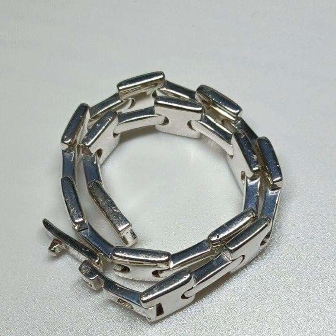 GUCCI - グッチ 極美 新品仕上げ Hリンク ブレスレット シルバー 925