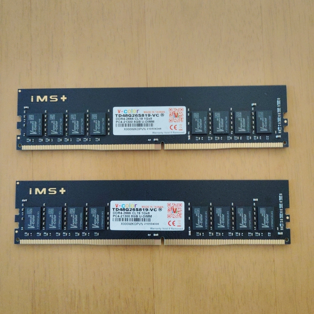 v-color DDR4-2666 メモリ 16GB(8GB x 2枚)の通販 by きうたろぱぱ's