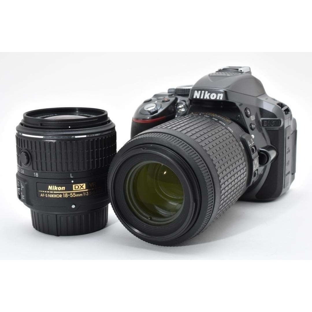 Nikon - ショット数994回✨ほぼ新品✨希少グレー✨Nikon D5300 Wレンズ
